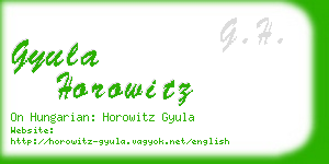 gyula horowitz business card